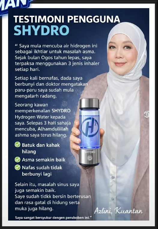 Poster testimoni air SHYDRO